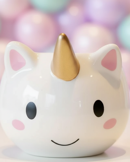 unicorn face mug - detail