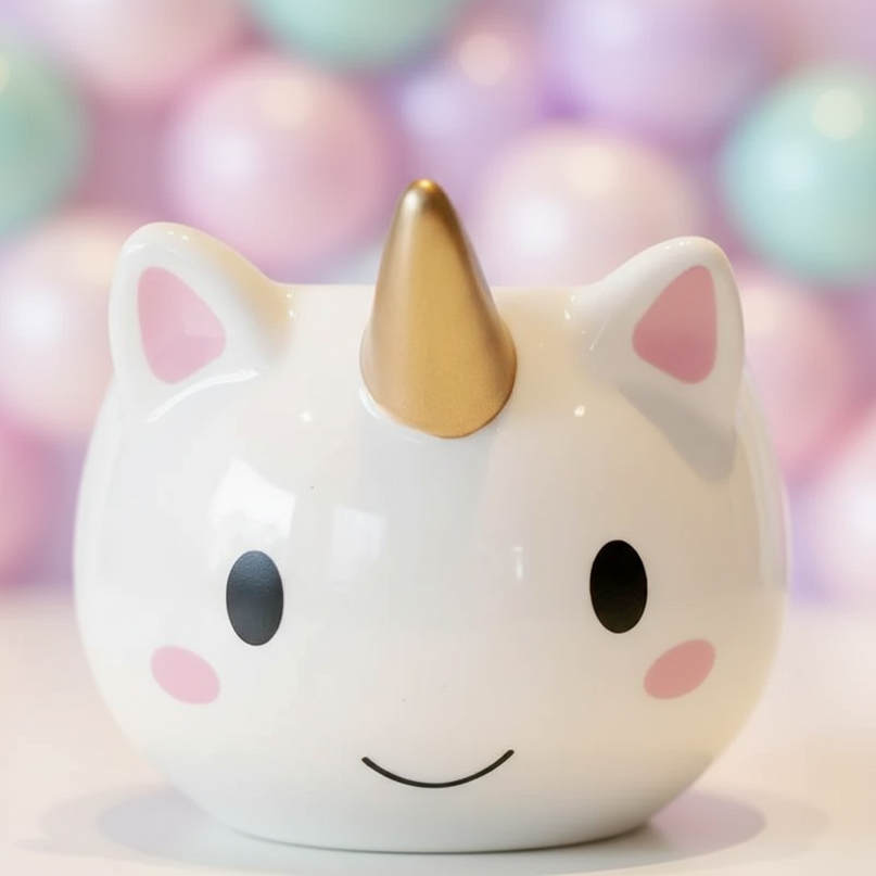 unicorn face mug - detail