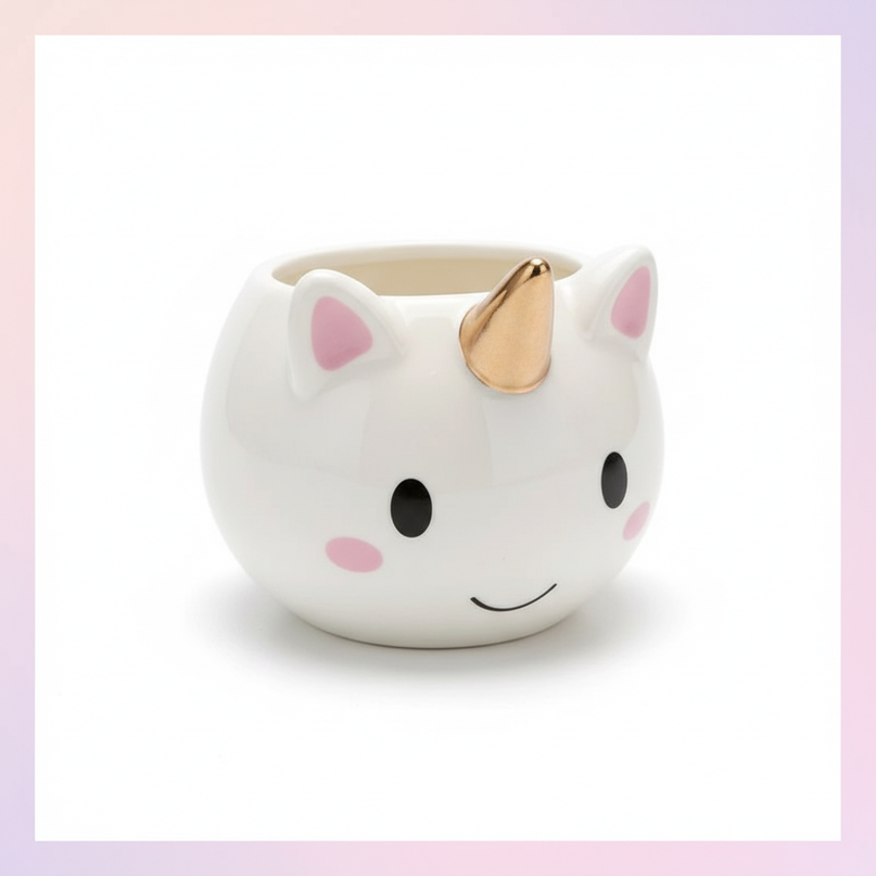unicorn face mug - white-bg