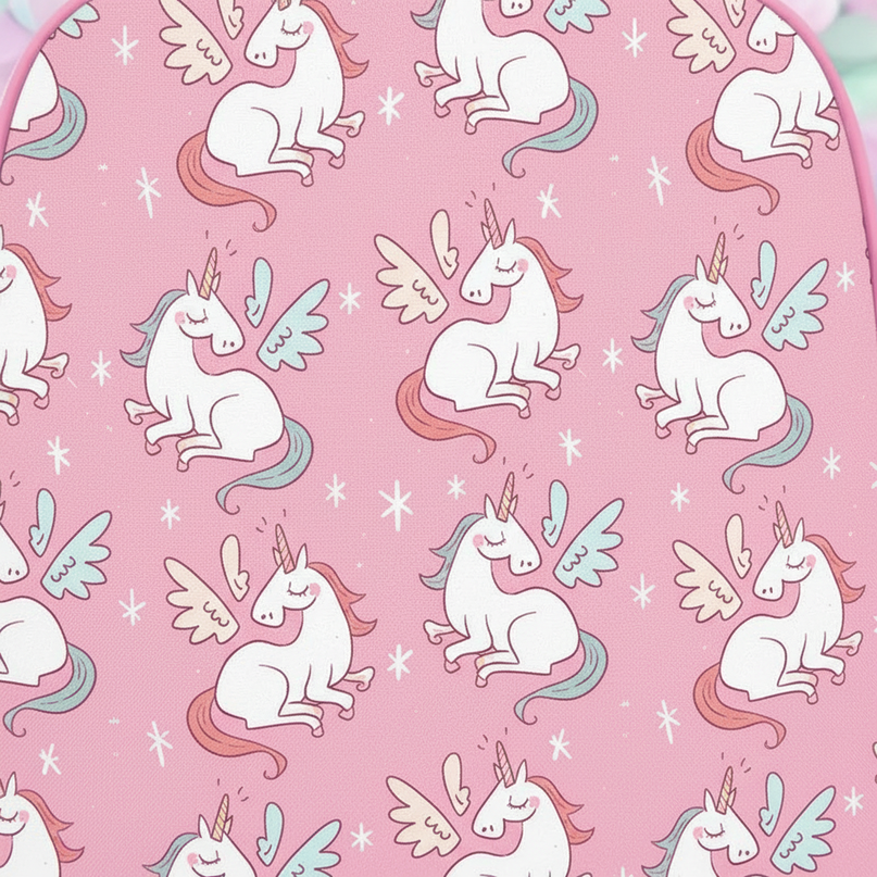 unicorn face school backpack girls - detail
