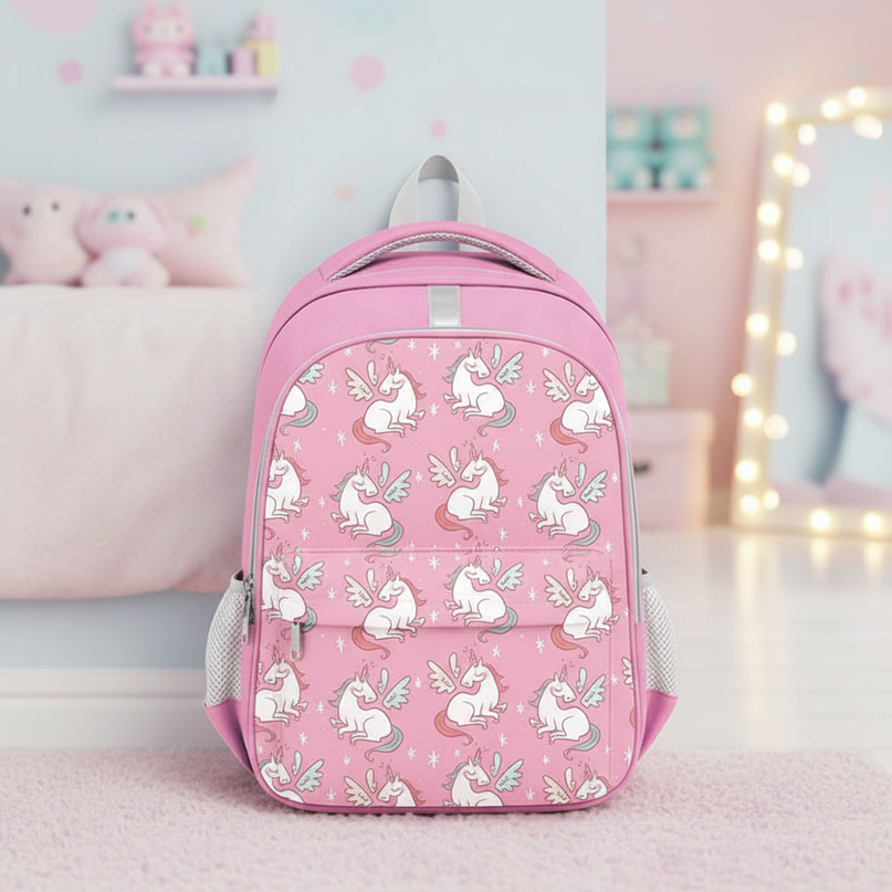 unicorn face school backpack girls - lifestyle