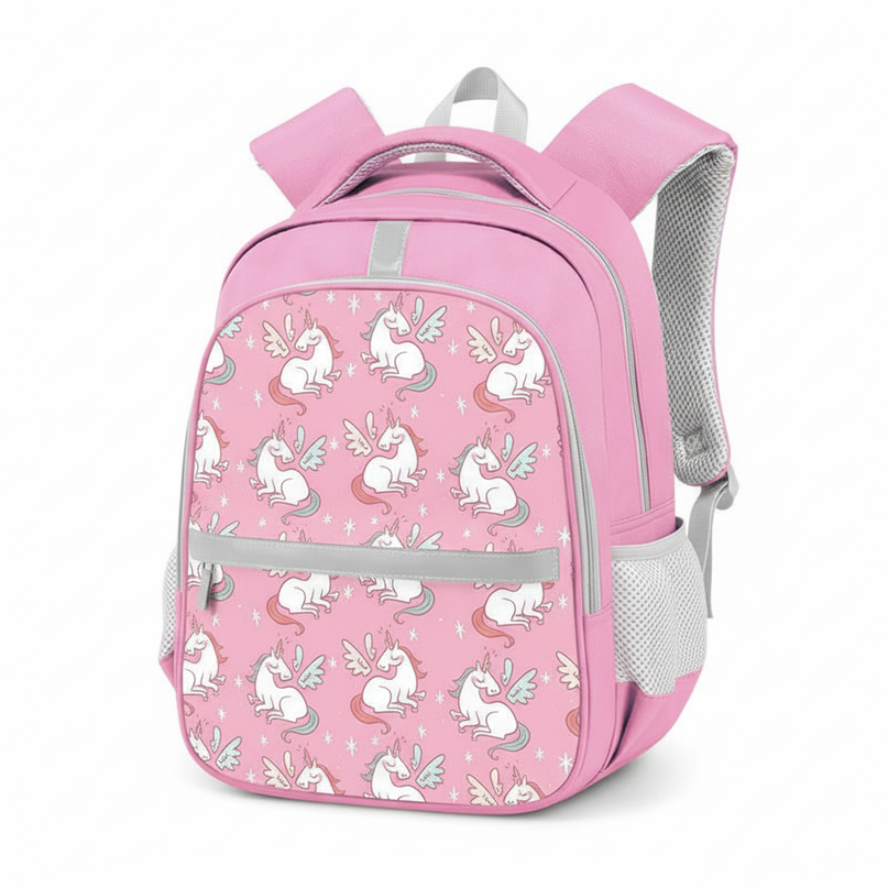 unicorn face school backpack girls - white-bg