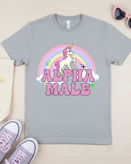 unicorn face shirt - flat-lay
