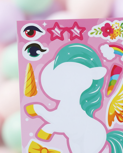 unicorn face stickers - detail