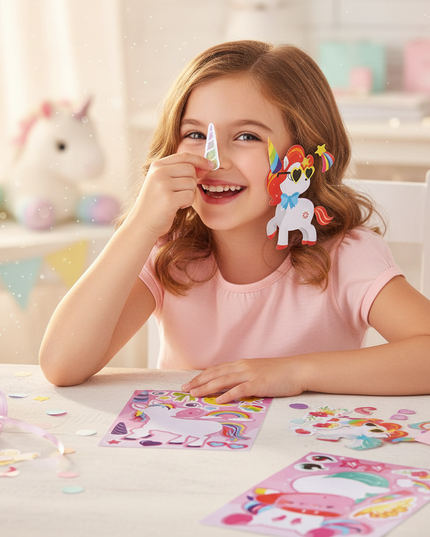 unicorn face stickers - in-use