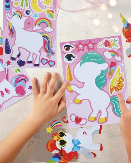 unicorn face stickers - lifestyle
