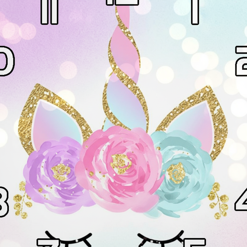 unicorn face wall clock - detail