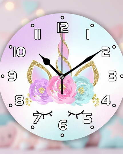 unicorn face wall clock - lifestyle