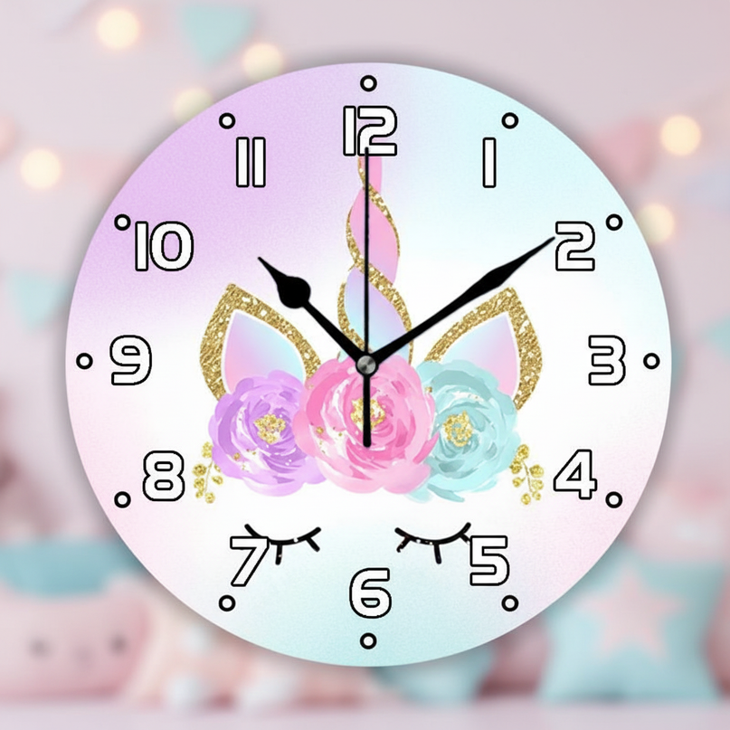 unicorn face wall clock - lifestyle