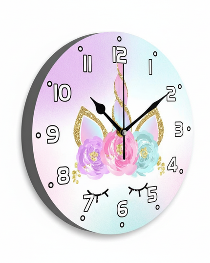 unicorn face wall clock - white-bg