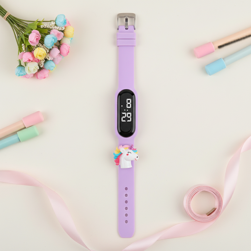 unicorn face watch - flat-lay