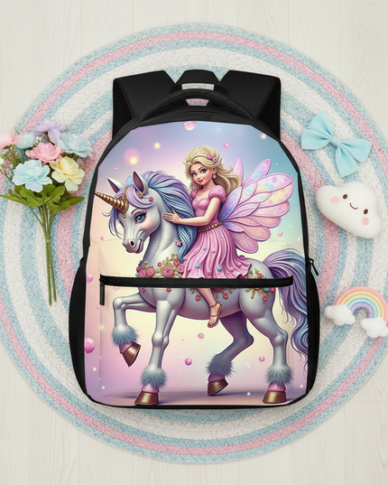 unicorn fairy backpack for kids - flat-lay