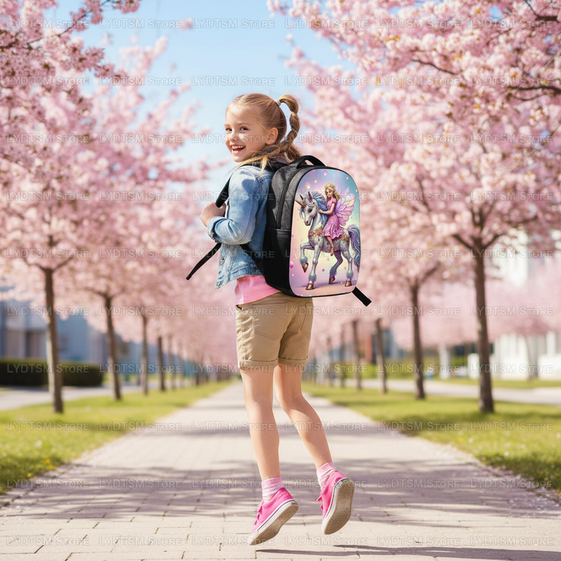 unicorn fairy backpack for kids - in-use
