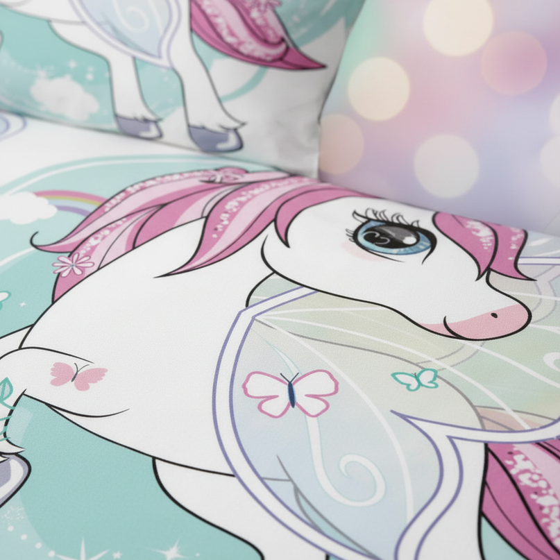 unicorn fairy bedding - detail