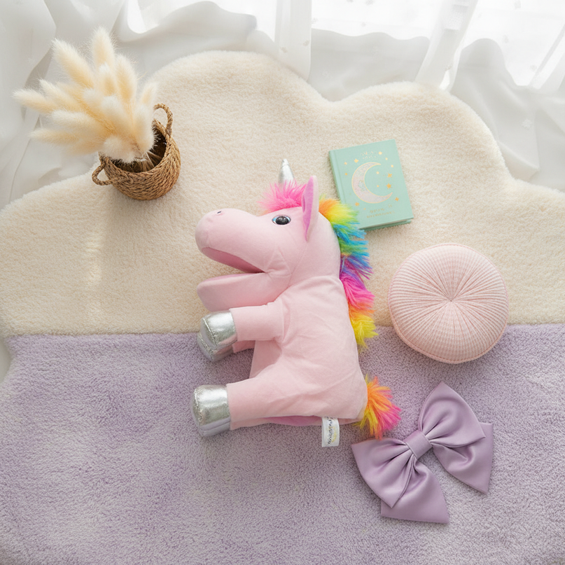 unicorn family plush set - flat-lay