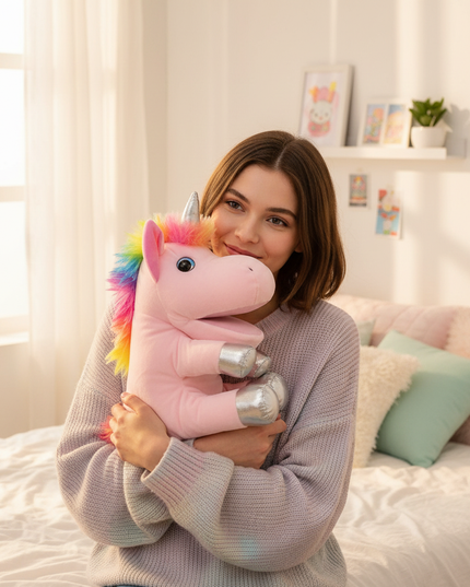 unicorn family plush set - in-use