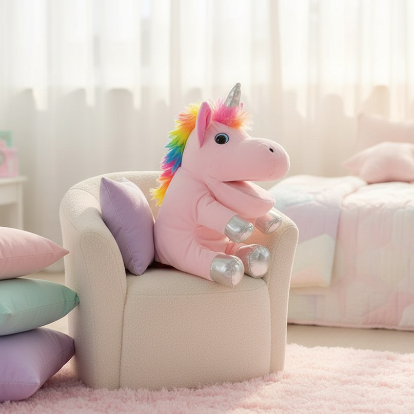 unicorn family plush set - lifestyle