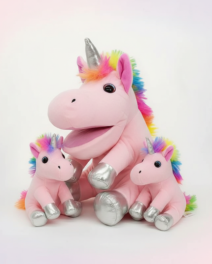 unicorn family plush set - white-bg