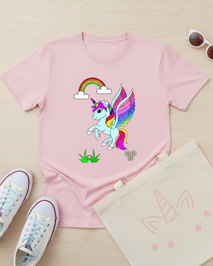 unicorn family shirts - flat-lay