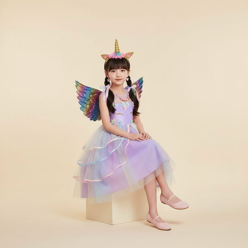 unicorn fancy dress costume - sitting