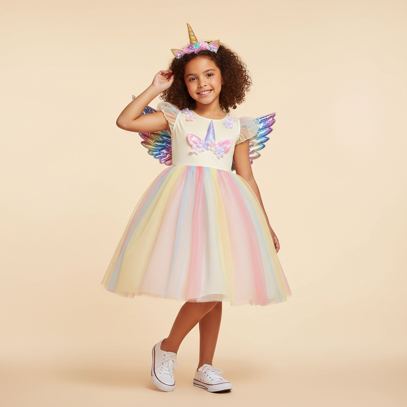 unicorn fancy dress - three-quarter