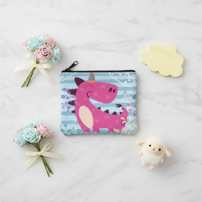 unicorn fantasy print purse - flat-lay