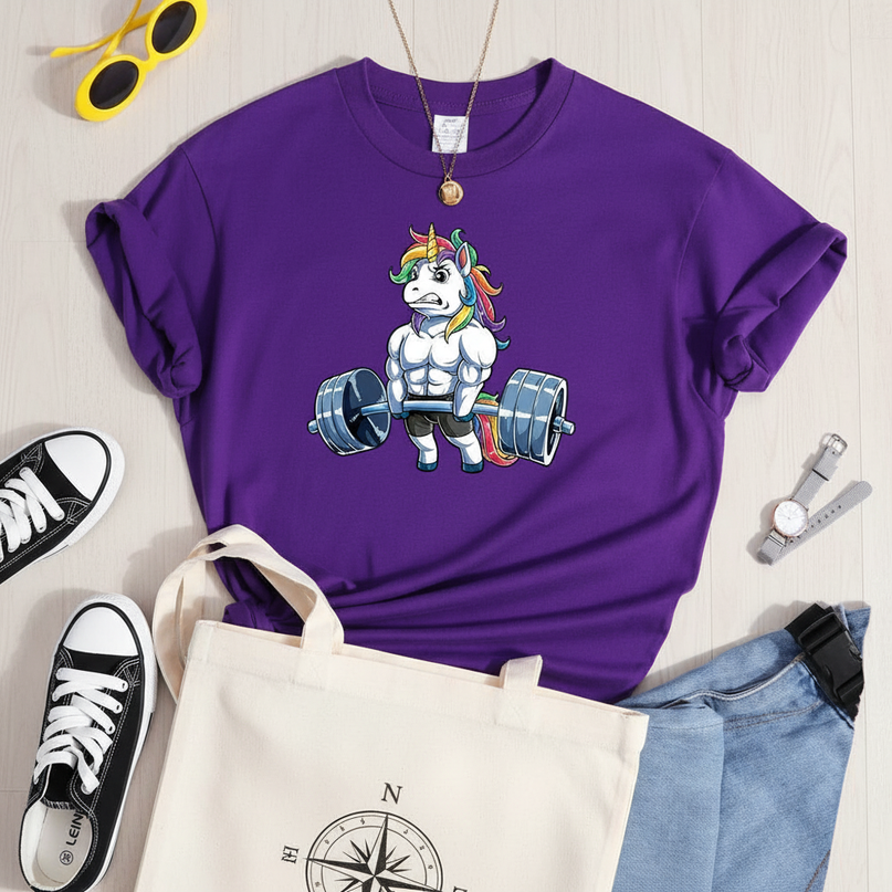 unicorn field trip shirt - flat-lay