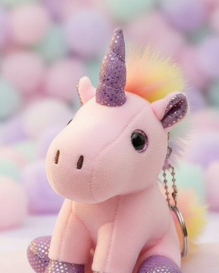 unicorn figure keychain - detail