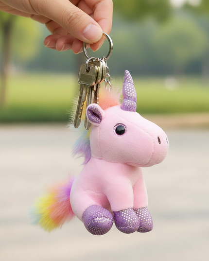 unicorn figure keychain - in-use