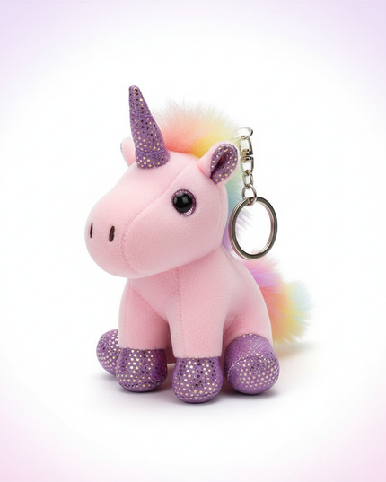 unicorn figure keychain - white-bg
