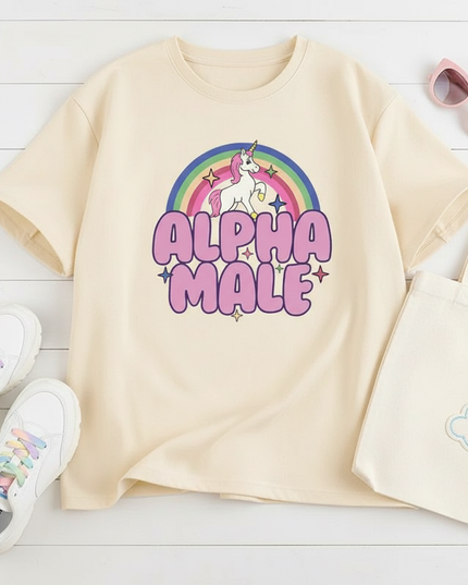 unicorn first birthday shirt - flat-lay