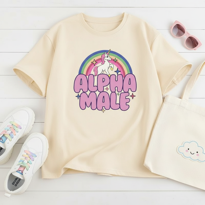 unicorn first birthday shirt - flat-lay