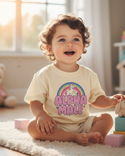unicorn first birthday shirt - in-use