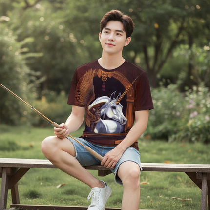 unicorn fishing shirt - lifestyle