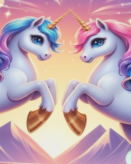 unicorn fitted bed sheet set - detail
