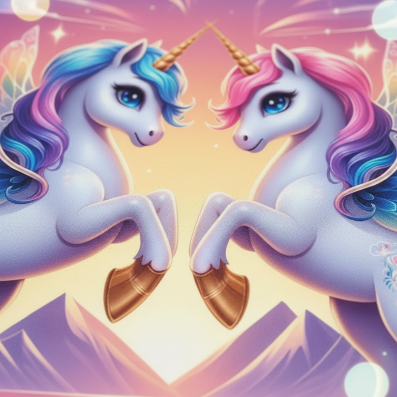 unicorn fitted bed sheet set - detail