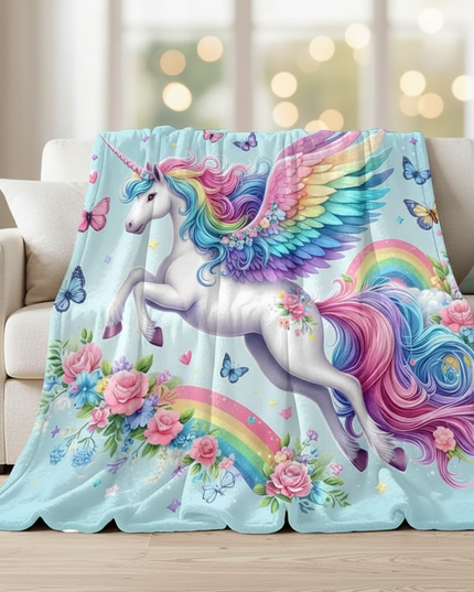 unicorn flannel blanket - lifestyle