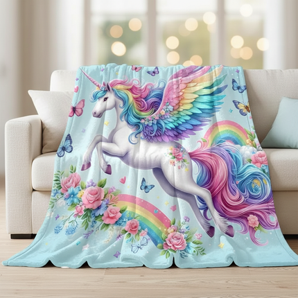 unicorn flannel blanket - lifestyle