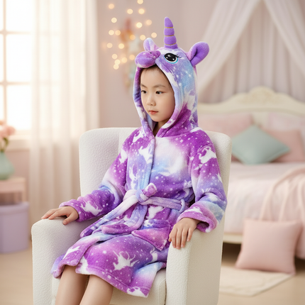 unicorn flannel robe - lifestyle
