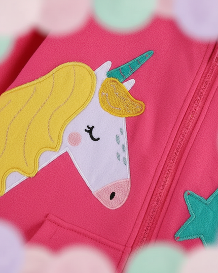 unicorn fleece jacket - detail