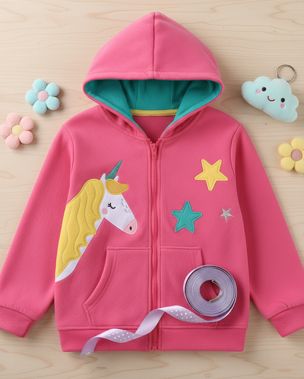 unicorn fleece jacket - flat-lay