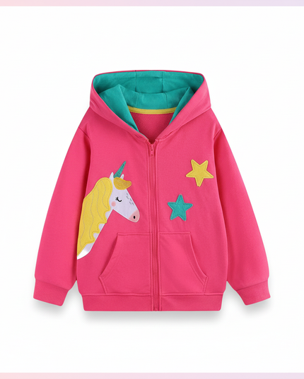unicorn fleece jacket - white-bg