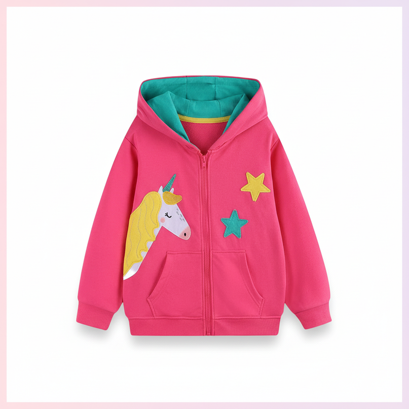 unicorn fleece jacket - white-bg