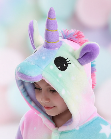 unicorn fleece onesie - detail