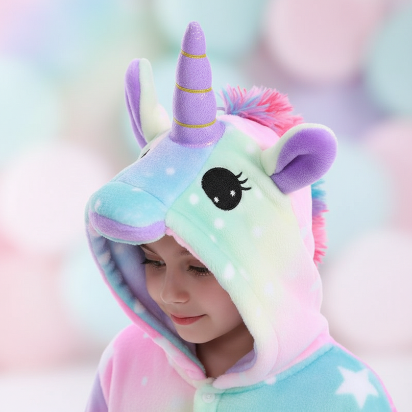 unicorn fleece onesie - detail