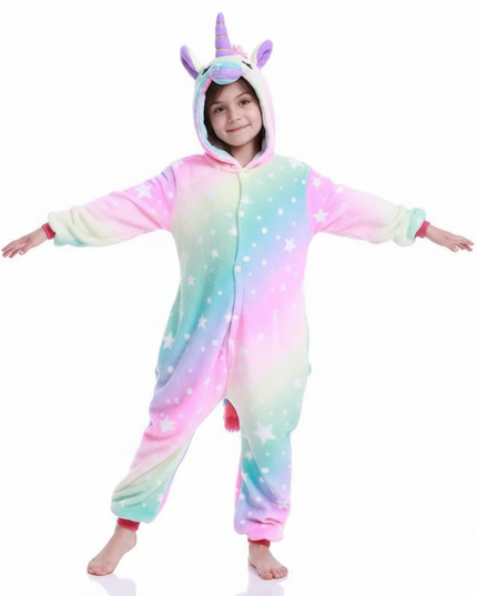 unicorn fleece onesie - white-bg