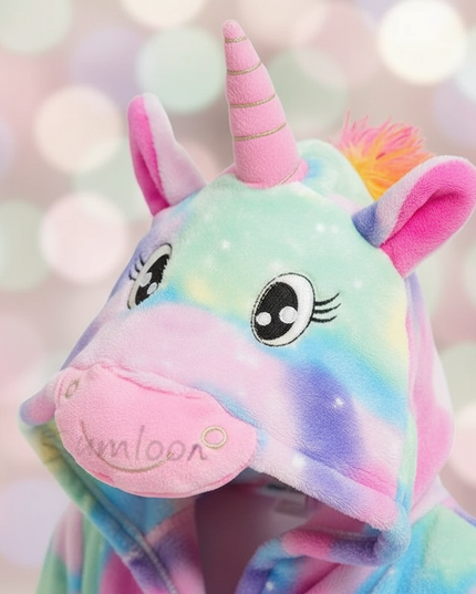 unicorn fleece robe - detail