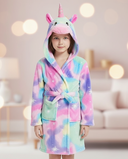 unicorn fleece robe - lifestyle