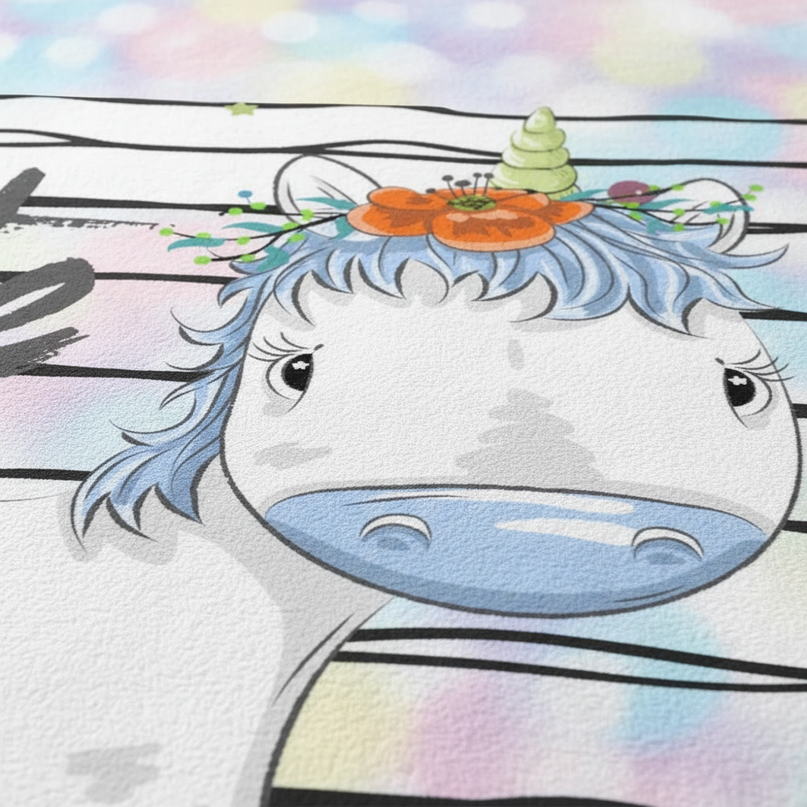 unicorn fleece rug - detail