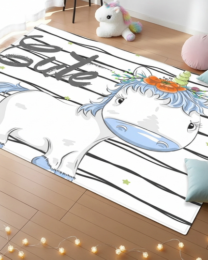 unicorn fleece rug - flat-lay